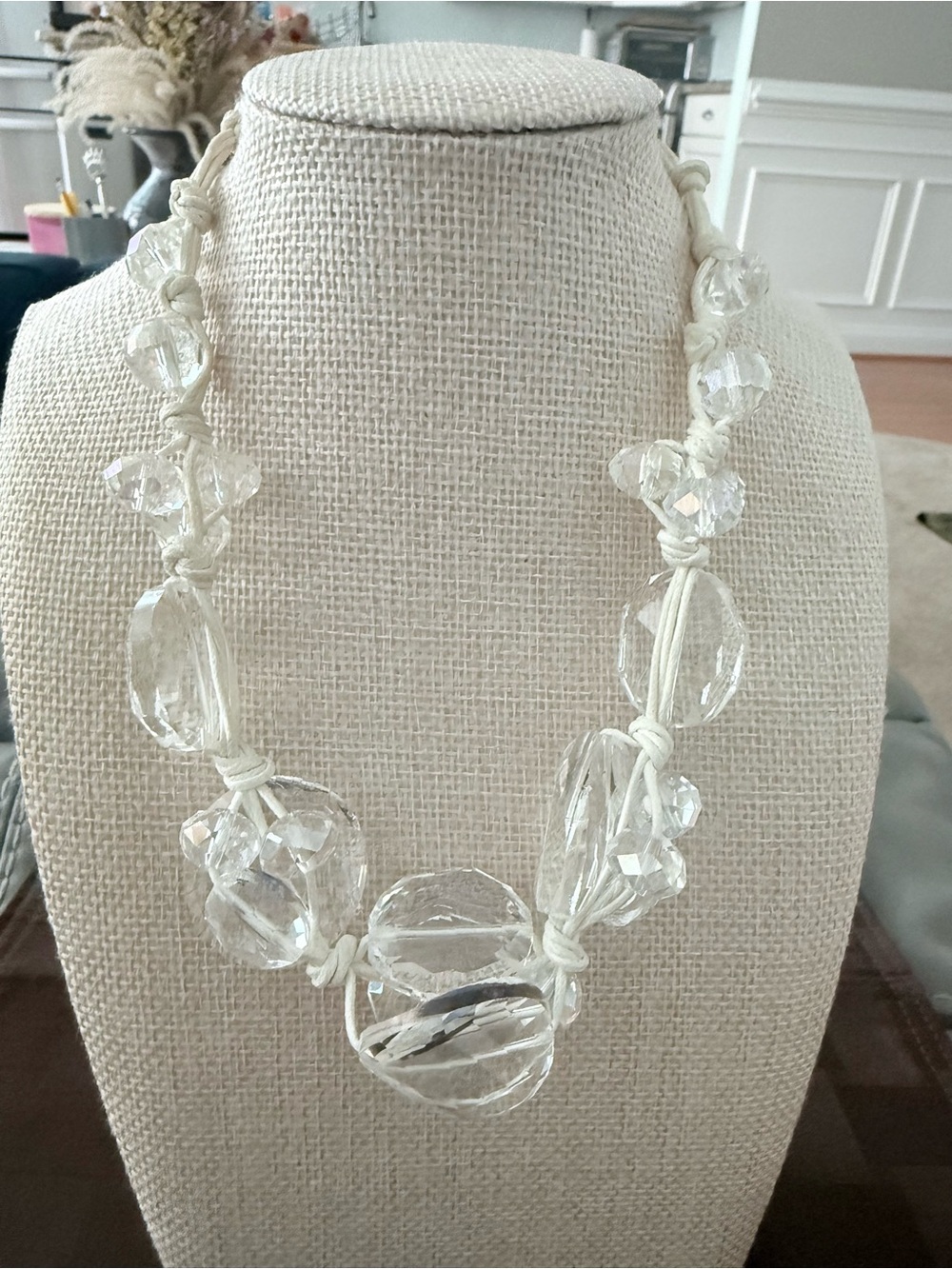 Chunky Clear Acrylic Iridescent
Statement Necklace - 16" to 18"
Adjustable